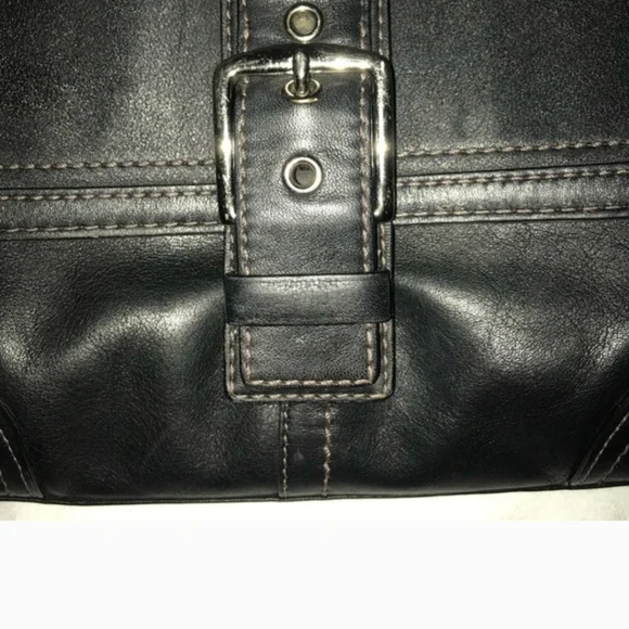 Coach Hampton F11196 Black Leather Bag Purse - Picture 7 of 10